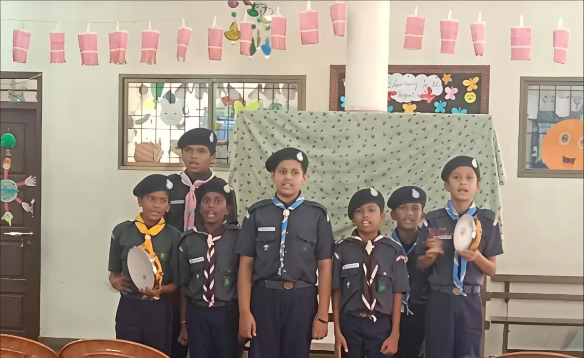 The Scouts students secured third place in the Geethagayana competition held at Vidhyavardhaka English Medium School, Shirva, on 30 August 2025.