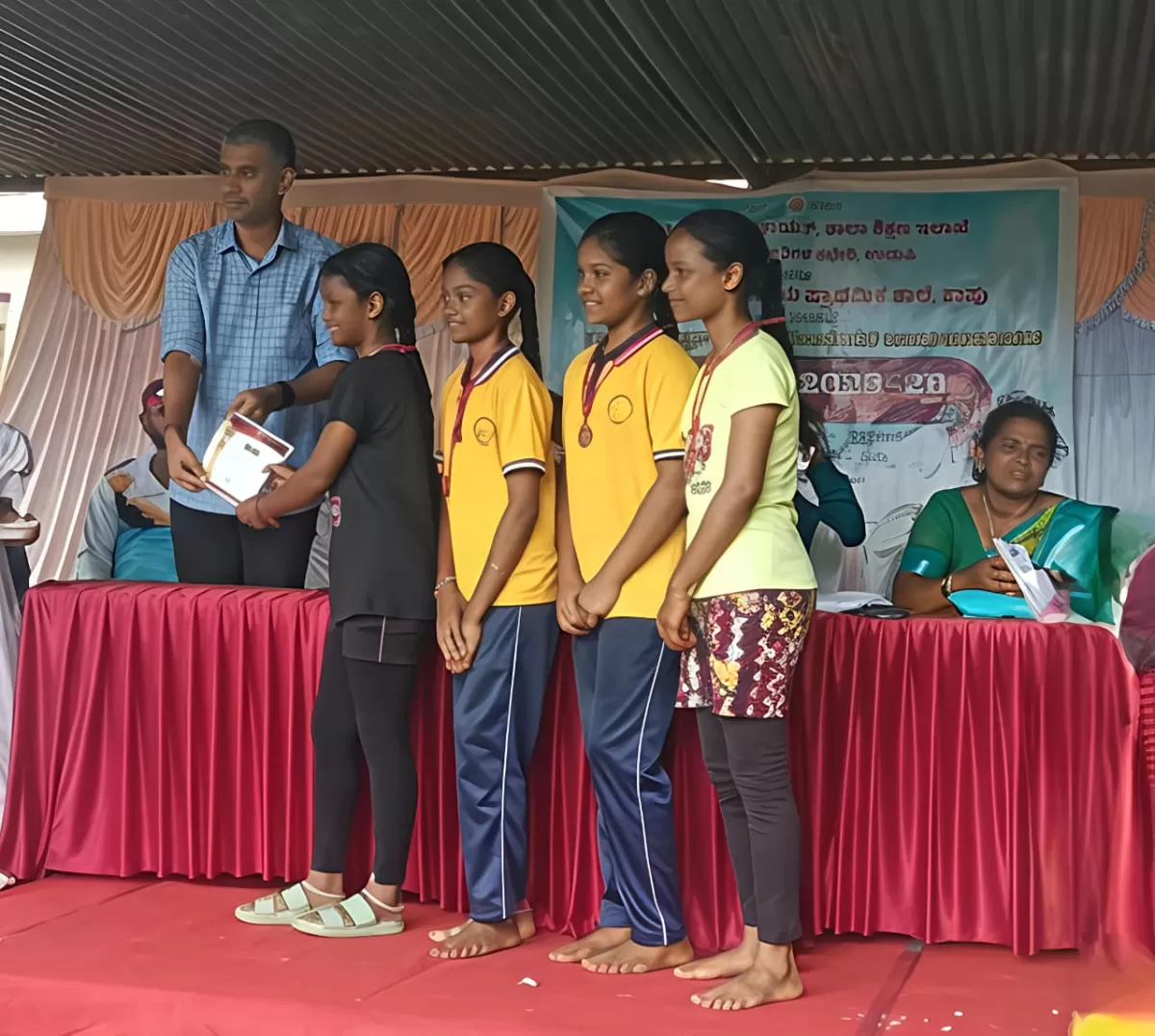 The Taluk Level Athletics Meet was held at Government Model Higher Primary School, Kaup.

SVS English Medium Nursery and Higher Primary School, Innanje proudly announces that our Grade 7 student, Siddhi Suvarna, achieved remarkable success in the Under-14 category. She secured:

* First Place in 200 metres
* Third Place in 400 metres
* Third Place in Relay

Congratulations are also extended to our relay team members Pranali, Saanidhya, Saanvi, and Siddhi for securing Third Place in the Under-14 Taluk Level Relay event.