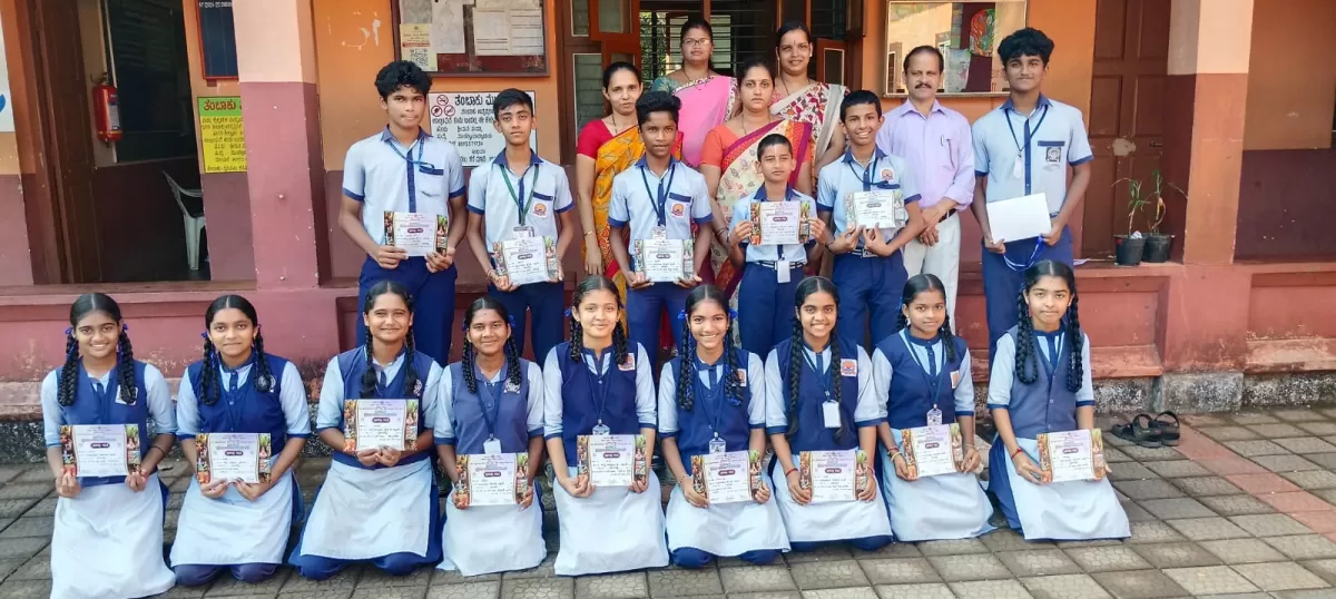 Our SVH English Medium Highschool students participated in the Cluster-Level Prathibha Karanji held today at  Aided Higher Primary School,Pamboor and have won the following prizes:

 1st place 
*Sanskrit shloka recitation -Jayesha(8th)
*Folk song -Varshitha(9th)
*Bharathanatyam-
Tanushree(10th)
*Kannada poetry recitation -Abhijna(10th)
*Quiz-Rahul & Dhanush R(10th)

 2nd place- 
*English speech -Vaishnavi (10th)
*Hindi speech -Dhanushree(10th)
*Sanskrit speech -Shravan(10th)
*Bhavageete/Emotional song-Abhijna(10th)
*Debate- Keerthi(10th)

 3rd place -
*Pick and speak-Yashika(10th)
*Rangoli   -      Sadhika(10th)
*Mimicry -Akshobhya(8th)
*Drawing -Sejal Shiny(10th)