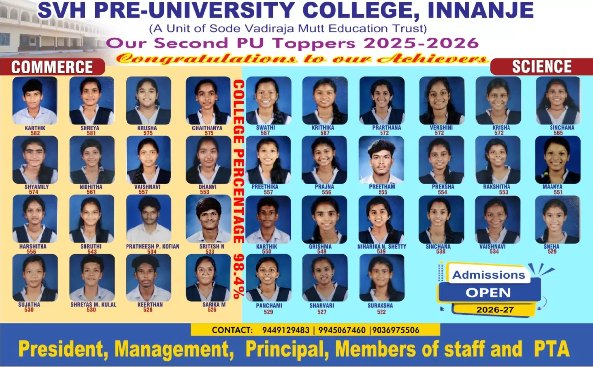 Hard work pays off! Congratulations to our II PUC achievers for their outstanding results.