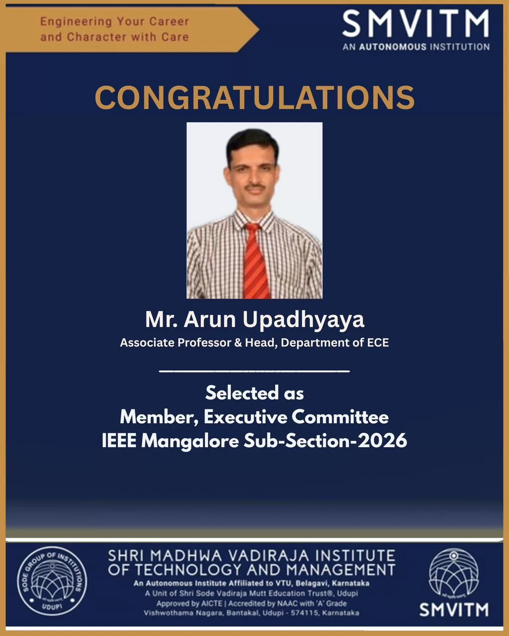 Mr Arun Upadhyaya IEEE Executive Committee