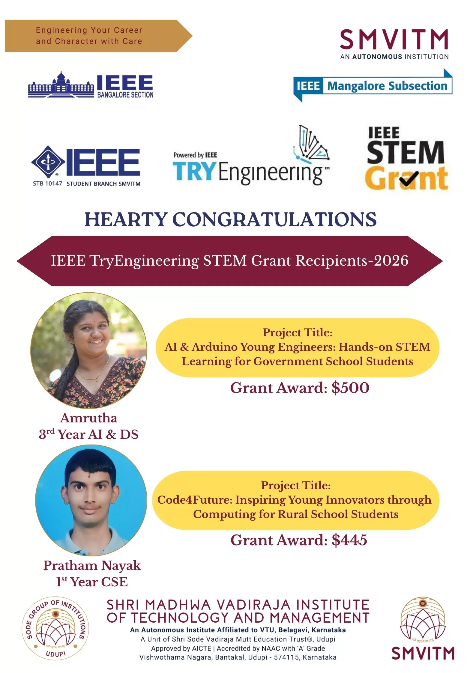 IEEE TryEngineering STEM Grant Recipients